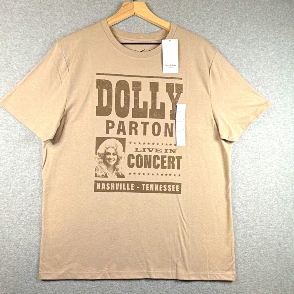 Dolly Parton Live in Concert Nashville TN Graphic Print T-Shirt - Beige - L